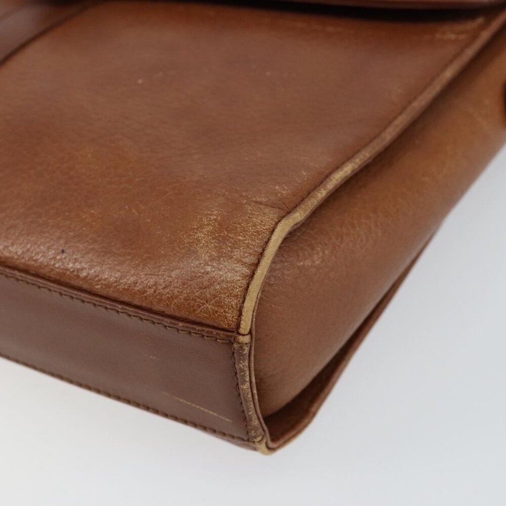 Authentic Burberrys Shoulder Bag Leather Brown Gold - Picture 16 of 16